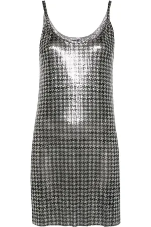 Paco rabanne Vestido corto con motivo pied de poule