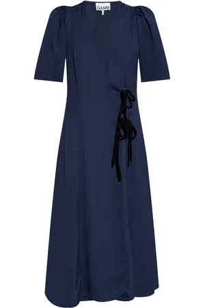 Ganni Vestido midi con diseño cruzado