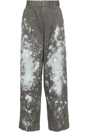 Kolor Pantalones rectos con salpicaduras de pintura estampadas