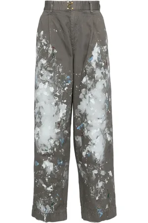 Kolor Pantalones rectos con salpicaduras de pintura estampadas
