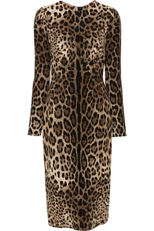 Dolce & Gabbana Vestido midi con estampado de leopardo