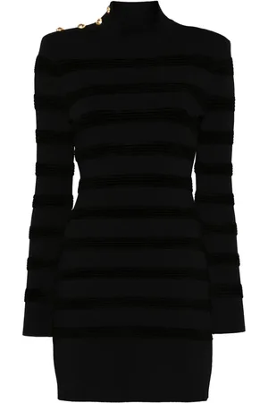 Tom Ford Vestido corto con rayas de terciopelo