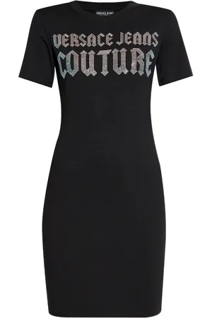 VERSACE Vestido corto con detalles del logo