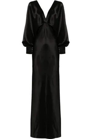 Saint Laurent Vestido largo de satén