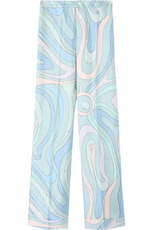 Puccini Pantalones de seda con estampado abstracto