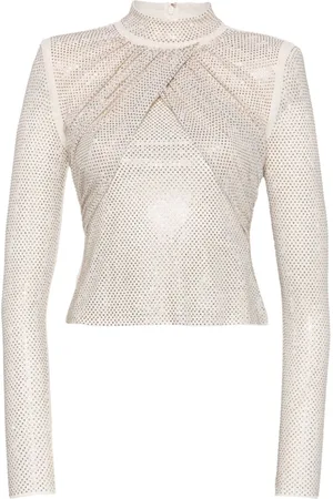 Self-Portrait Top con detalles de strass