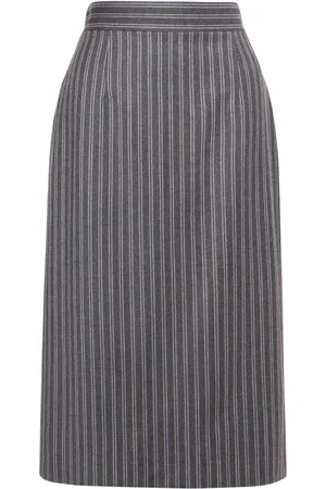 Alberta Ferretti Falda midi con motivo de rayas