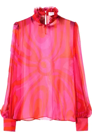 Puccini Blusa de seda semitransparente