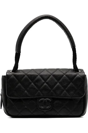 CHANEL 2008 Medium Classic Zippered Expandable Rubber CC Flap Bag