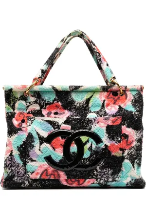 CHANEL Tote Graffiti Floral Tropical Beach Pool Resort 1997