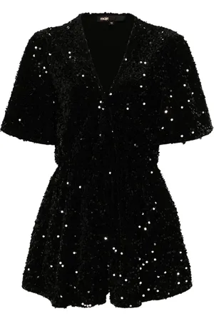 Maje Jumpsuit corto de terciopelo con lentejuelas
