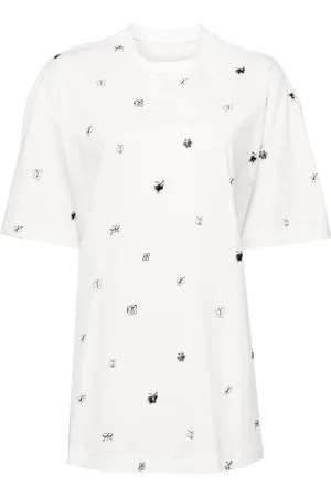 JNBY Playera con bordado de mariposa y lentejuelas