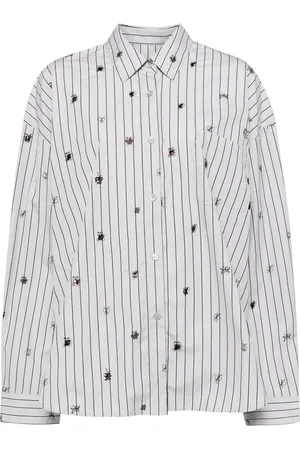 JNBY Camisa con bordado de mariposa y lentejuelas