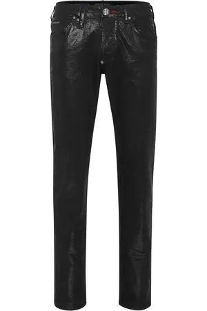 Philipp Plein Jeans rectos con acabado revestido