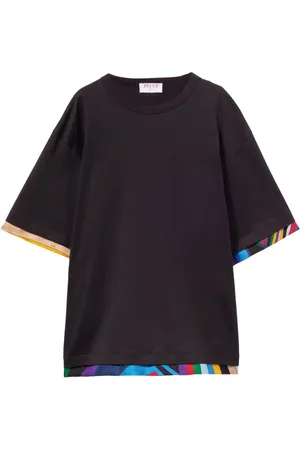 Puccini Playera con ribete estampado abstracto