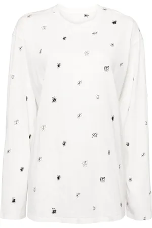 JNBY Playera con bordado de mariposa y lentejuelas
