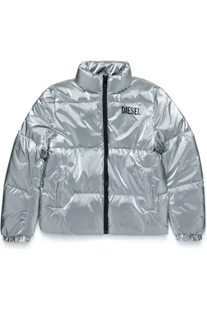Diesel Chamarra capitonada con logo estampado