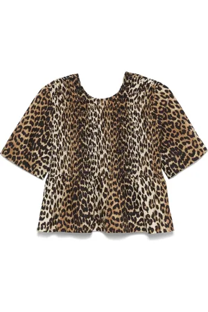 Ganni Blusa con estampado de leopardo