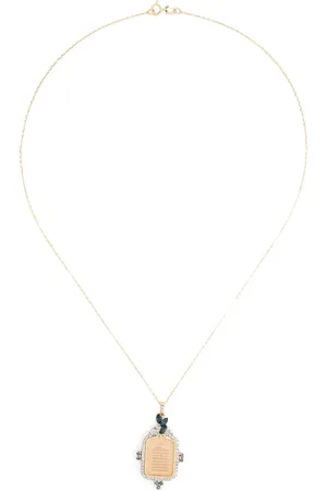 KAMUSHKI Collar Ayut Al Kursi en oro amarillo de 18kt con diamantes y zafiro