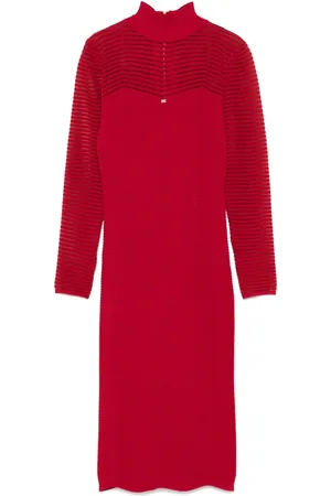Elisabetta Franchi Vestido midi con motivo pied de poule