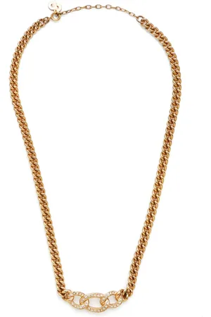Dior Collar de cadena con strass