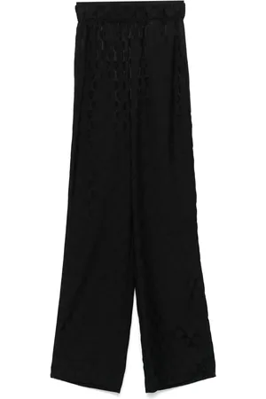 John Richmond Pantalones anchos con logo en jacquard