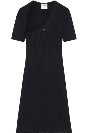Courrèges Vestido tejido de canalé Slash