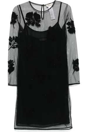 BLUMARINE Vestido midi con parche floral