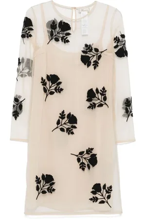 BLUMARINE Vestido midi con parche floral