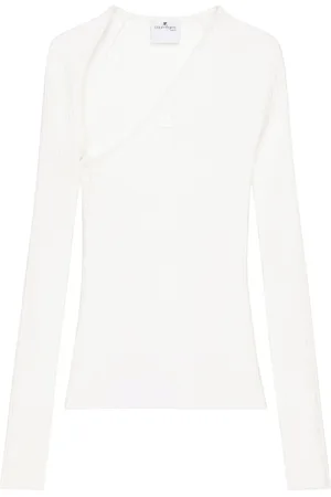Courrèges Top tejido de canalé Slash