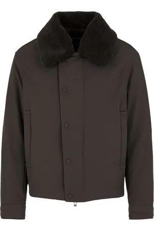Emporio Armani Chamarra capitonada con cuello de lana