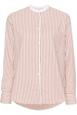 FORTE FORTE Camisa con botones y rayas estampadas