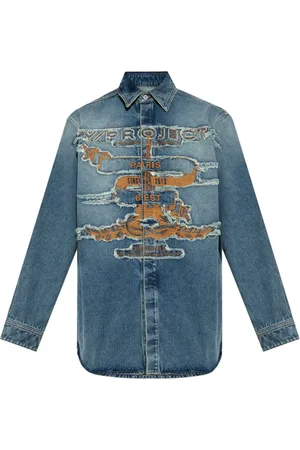 Y / PROJECT Camisa de mezclilla con efecto envejecido