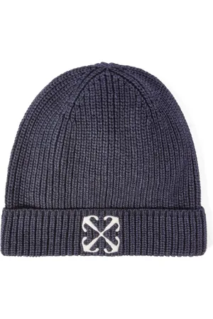 OFF-WHITE Gorro tejido de canalé Arrow