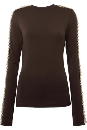 J.W.Anderson Top manga larga con ribete plisado
