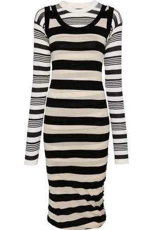 Marni Vestido midi con motivo de rayas