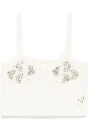 MISS BLUMARINE Top tejido con detalles de cristal