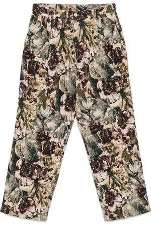 Family First Pantalones acampanados con motivo floral en jacquard