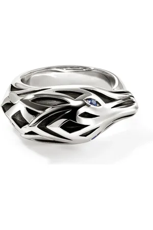 John Hardy Anillo Naga en plata de ley con zafiro
