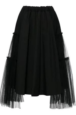 NOIR KEI NINOMIYA Falda larga de tul con volantes