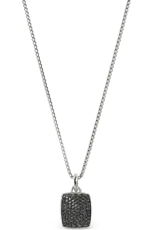John Hardy Collar Tag en plata de ley con zafiro