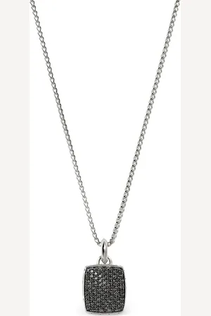 John Hardy Collar Tag en plata de ley con zafiro
