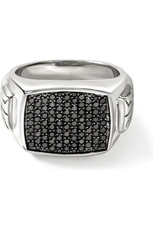 John Hardy Anillo de sello en plata de ley y zafiro