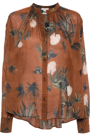 FORTE FORTE Camisa semitransparente con estampados mixtos