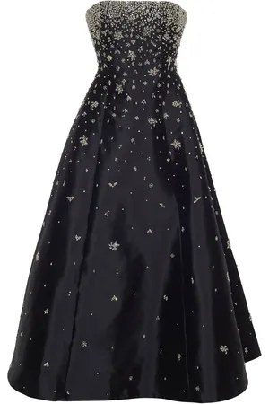 ADAM LIPPES Vestido de fiesta de seda con detalles de cristal