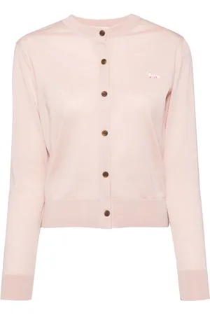Maison Kitsuné Abrigo estilo cárdigan con aplique del logo