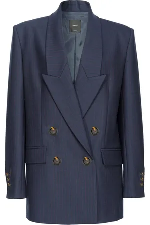 Pinko Blazer con rayas diplomáticas estampadas y doble botonadura