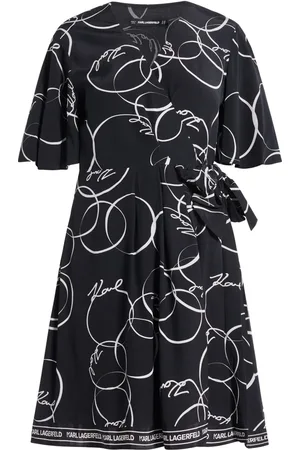 Karl Lagerfeld Vestido cruzado con estampado Circle