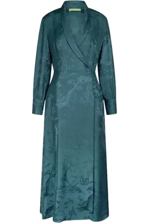 SHANGHAI TANG Vestido de seda Winding Stream Party