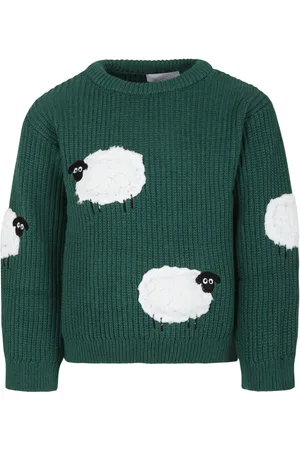 Stella McCartney Suéter tejido de canalé con aplique de oveja